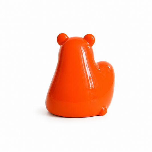 Jackie's Metwally - The Panda plush toy in vibrant Miranda Orange, featuring a soft, detailed panda design for kids and collectors.