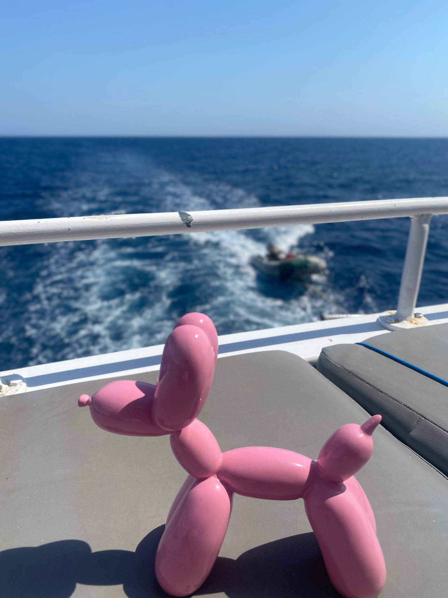 Colorful balloon dog sculpture named Bobby by My Store, featuring bright, shiny balloon-like details and playful design.